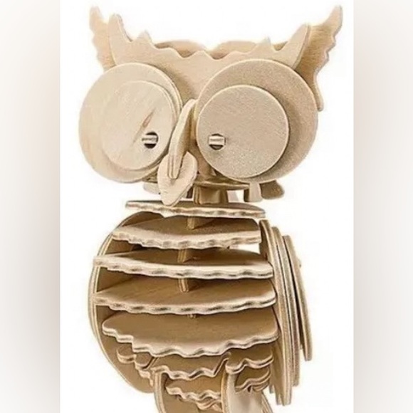 Owl and Peacock Robotime 3D Wooden Puzzles Lot of 2 Puzzles BRAND NEW Paintable - Picture 3 of 16